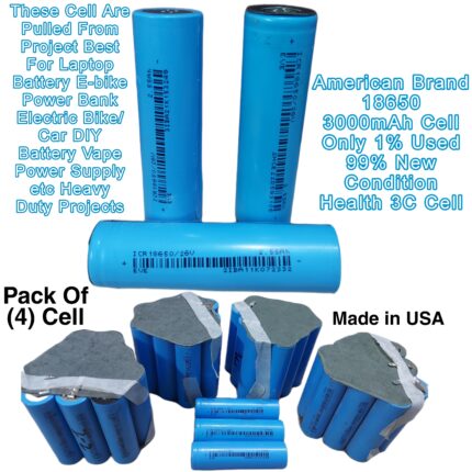 Lithium-ion 18650 Rechargeable Battery Cell 3.7 Volt Pack Of 4 Cell